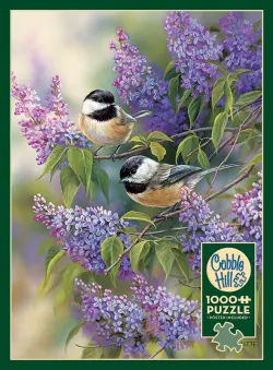 Chickadees and Lilacs Birds