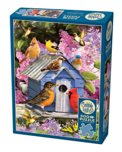 Spring Birdhouse Birds