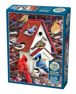 Winter Birdhouse Birds