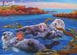 Sea Otter Family Animals Jigsaw Puzzle