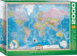 Map of the World with Poles Educational