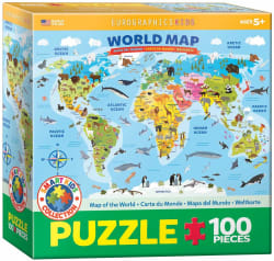 World Map Illustrated Educational
