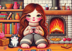 Fireside Evening Bliss People
