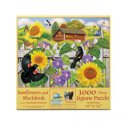 Sunflowers and Blackbirds Birds