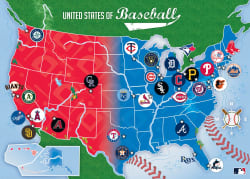 MLB League Map 500pc Puzzle Sports