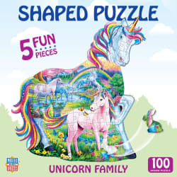 Unicorn Family - 100 Piece Shaped Puzzle Fantasy