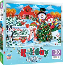 Holiday - On the Tree Farm 100 Piece Glitter Puzzle Christmas