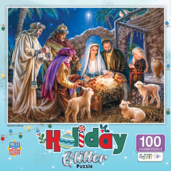 Holiday - Christ is Born 100 Piece Glitter Puzzle Christmas