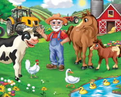 Old MacDonald's Farm - 4 Pack 100 Piece Puzzles Farm