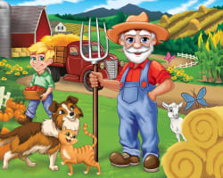 Old MacDonald's Farm - 4 Pack 100 Piece Puzzles Farm
