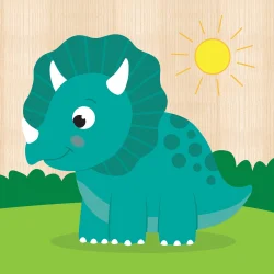4 Chunky Wood Puzzles - Dinosaurs Dinosaurs