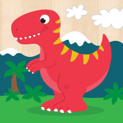 4 Chunky Wood Puzzles - Dinosaurs Dinosaurs