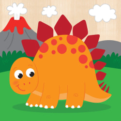 4 Chunky Wood Puzzles - Dinosaurs Dinosaurs