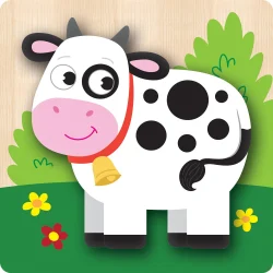 4 Chunky Wood Puzzles - Farm Farm