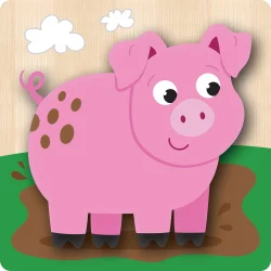 4 Chunky Wood Puzzles - Farm Farm