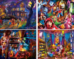 Halloween Glow in the Dark - 4 Pack 100 Piece Puzzles - Scratch and Dent Halloween
