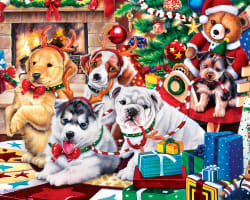 Holiday Puppies & Kitties - 4 Pack 100 Piece Puzzles Animals
