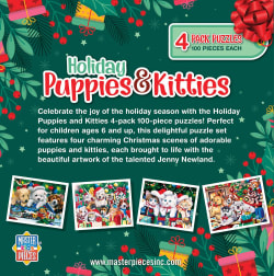 Holiday Puppies & Kitties - 4 Pack 100 Piece Puzzles Animals