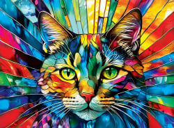 4 Pack - Stained Glass 500 Piece Puzzles Animals