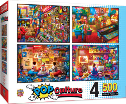 4 Pack - Pop Culture 500 Piece Puzzles Nostalgic & Retro