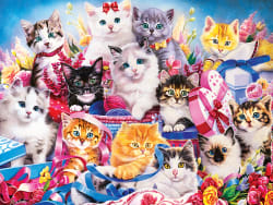 Playful Paws - Snuggle in the Petals Cats