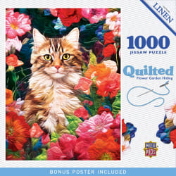 Quilted - Flower Garden Hiding  Cats