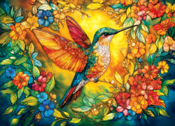 Stained Glass - Glorious Hummingbird Birds