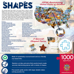 Shapes - 250th Anniversary America Map Landmarks & Monuments