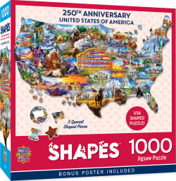 Shapes - 250th Anniversary America Map Landmarks & Monuments