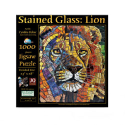 Stained Glass Lion Big Cats