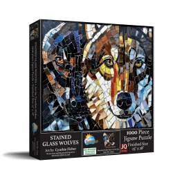 Stained Glass Wolves Wolf