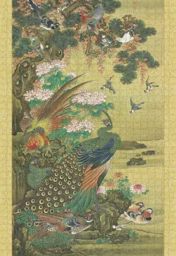 Birds & Flowers Japanese Scroll - Scratch and Dent Asian Art