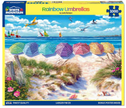 Rainbow Umbrellas Beach & Ocean