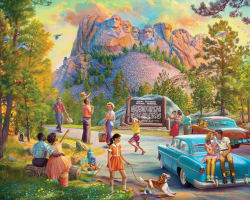 Family Road Trip - Mount Rushmore Nostalgic & Retro