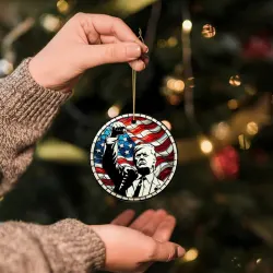 Christmas Ceramic Ornament - President Trump Patriotic