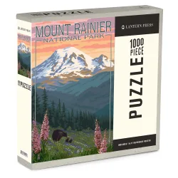 Mount Rainier National Park, Washington, Bear & Spring Flowers Mountain