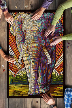 African Elephant, Paper Mosaic Elephant