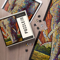 African Elephant, Paper Mosaic Elephant