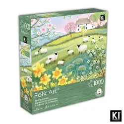 Folk Art - Ian Saxton - Spring Lambs Animals