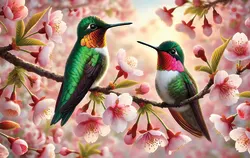 Cherry Blossom Time Birds