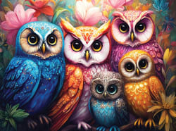 Whimsical Owls Birds
