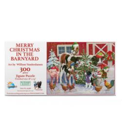 Merry Christmas in the Barnyard Farm Jigsaw Puzzle