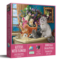 Kittens with flowers Cats