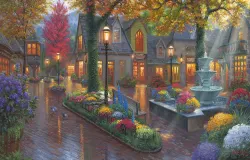Village Evening Landscape