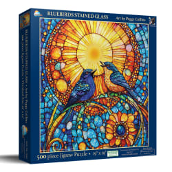 Bluebirds Stained Glass Birds