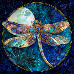 Dragonfly and Full Moon Butterflies and Insects