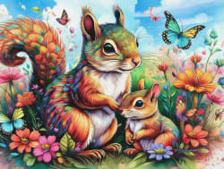 Squirrel Family Forest Animal