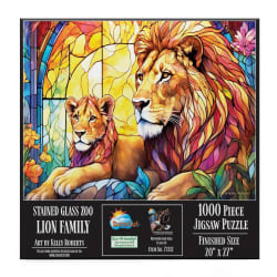 Stained Glass Zoo - Lion Family - Scratch and Dent Big Cats