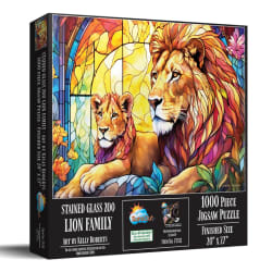 Stained Glass Zoo - Lion Family - Scratch and Dent Big Cats
