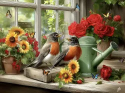 Window Sill Perch Birds